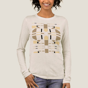 Cream Taupe Black Geometric Southwest MCM-utseende T Shirt