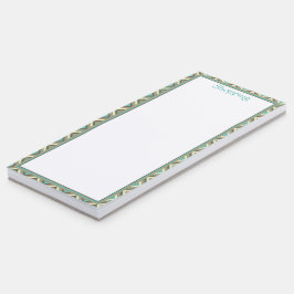 Cream Taupe och Teal Patterned Magnetic Anteckning