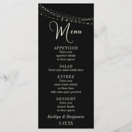 Cream Typografi 32, Svart Ljusslingar Meny
