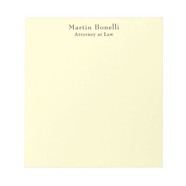 Cream Unique Classic Personalized Custom Own Name Anteckningsblock (Framsida)