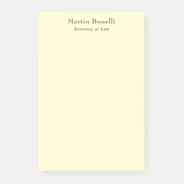 Cream Unique Classic Personalized Custom Own Name Post-it Block (Framsida)