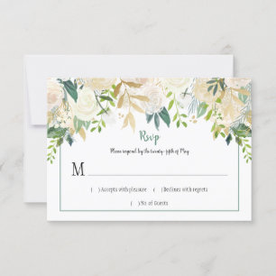 Cream Vit ros Glitter Greenery OSA Kort