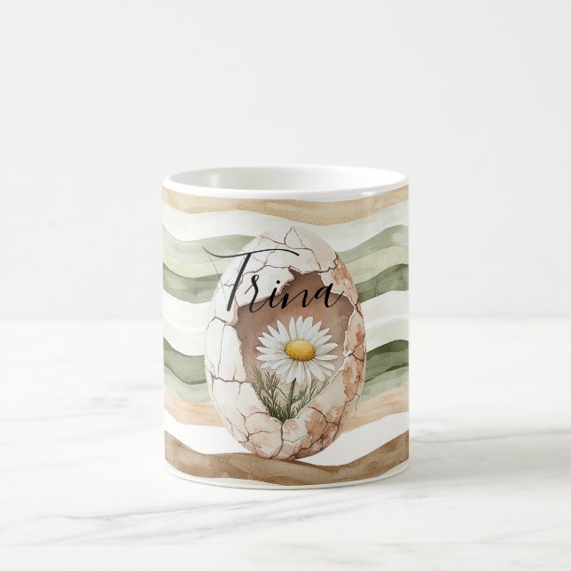 Cream White Daisy Flowers Kaffemugg (Center)