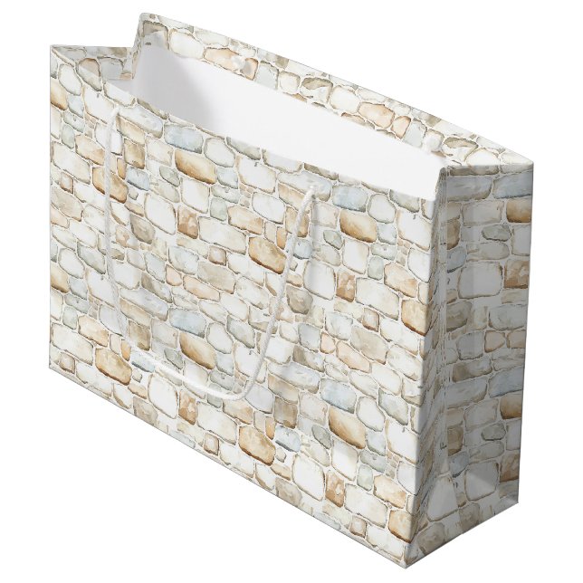 Cream White Grey Faux Stones Birthday (Framsidan Vinklad)