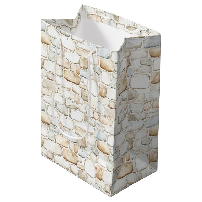 Cream White Grey Faux Stones Birthday (Framsidan Vinklad)