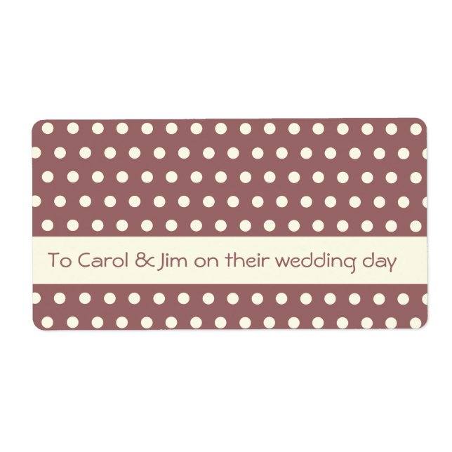 Cream White Ivory Polka Dot Mönster Fraktsedel (Framsidan)