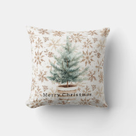 Cream White Snowflakes Christmas Tree  Kudde