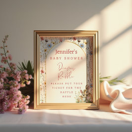 Cream WildblomBunny Rustic Diaper Raffle Poster