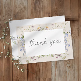 Cream Wildflower Garden Elegant Wedding Tack Kort