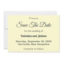 Cream With Slate Text Wedding Save The Date