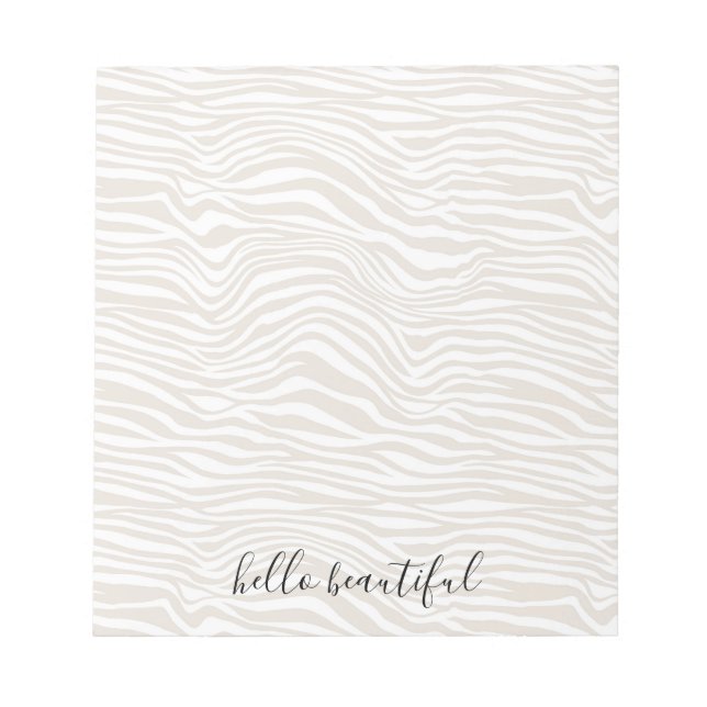 Cream Zebra tryck Anteckningsblock (Framsida)