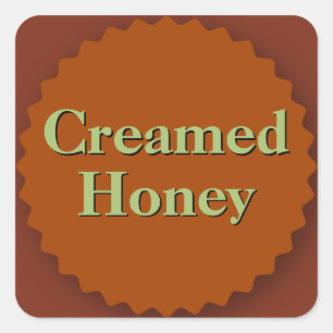 Creamed honey Burk Mörk Amber Fyrkantigt Klistermärke