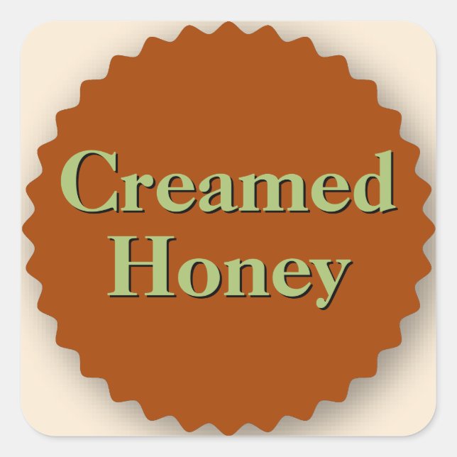Creamed Honung Burk Goldenrod Fyrkantigt Klistermärke (Framsida)