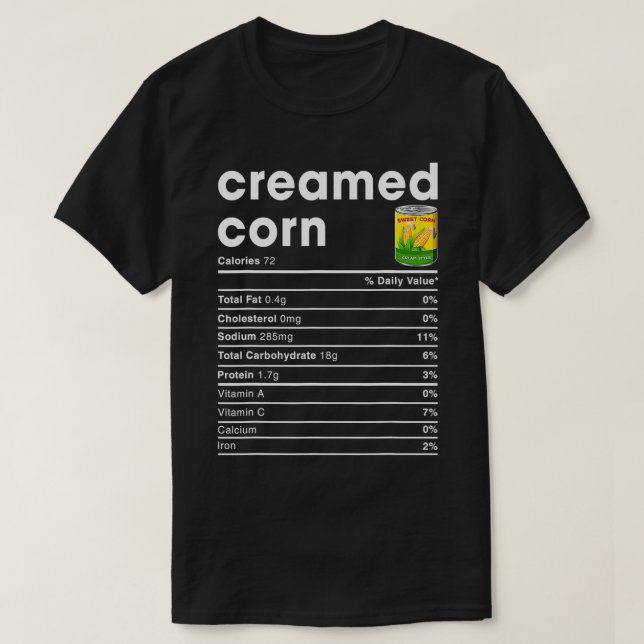 Creamed Maj Nutrition Facts T Shirt (Design framsida)
