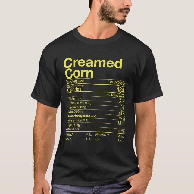 Creamed Maj Nutrition Facts Thanksgiving Gift Tur T Shirt (Framsida)