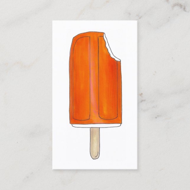Creamsicle Orange Ice Cream Shoppe Popsicle Pops Visitkort (Framsida)
