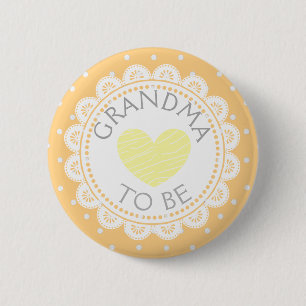 Creamsicle Orange Polka Dot Grandma to be Button Knapp