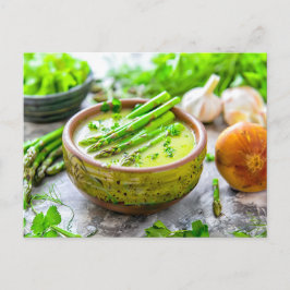 Creamy Asparagus Soppa med Örter Helg Vykort