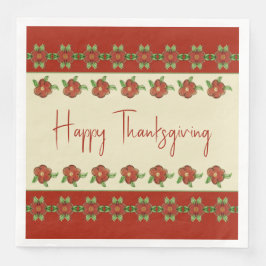 Creamy Beige Orange och Grönt Söt Pappersservett