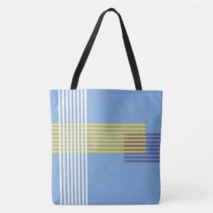 Creamy Blue Färg tryckt Tote Bag Tygkasse