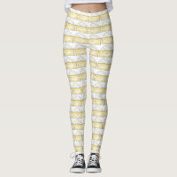 Creamy Brie Cheese Foodie Food Print Leggings