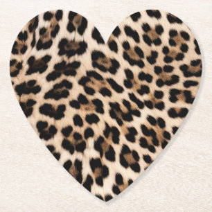 Creamy Brown Black Leopard Underlägg Papper