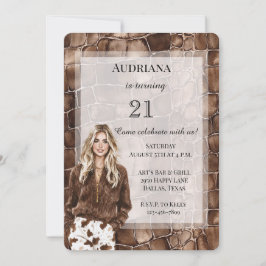 Creamy Brown Chocolate Blond Girl Birthday Inbjudningar