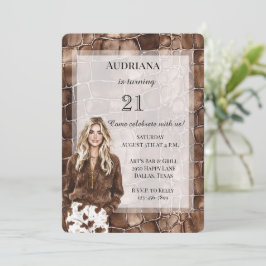Creamy Brown Chocolate Blond Girl Birthday Inbjudningar