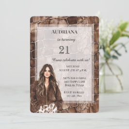 Creamy Brown Chocolate Brown Hair Girl Birthday Inbjudningar