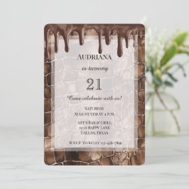 Creamy Brown Chocolate Drives Birthday Inbjudningar