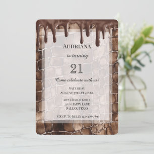 Creamy Brown Chocolate Drives Birthday Inbjudningar