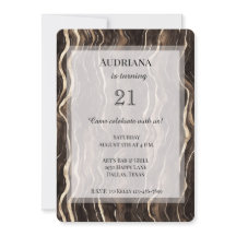 Creamy Brown Chocolate Guld Swirls Birthday