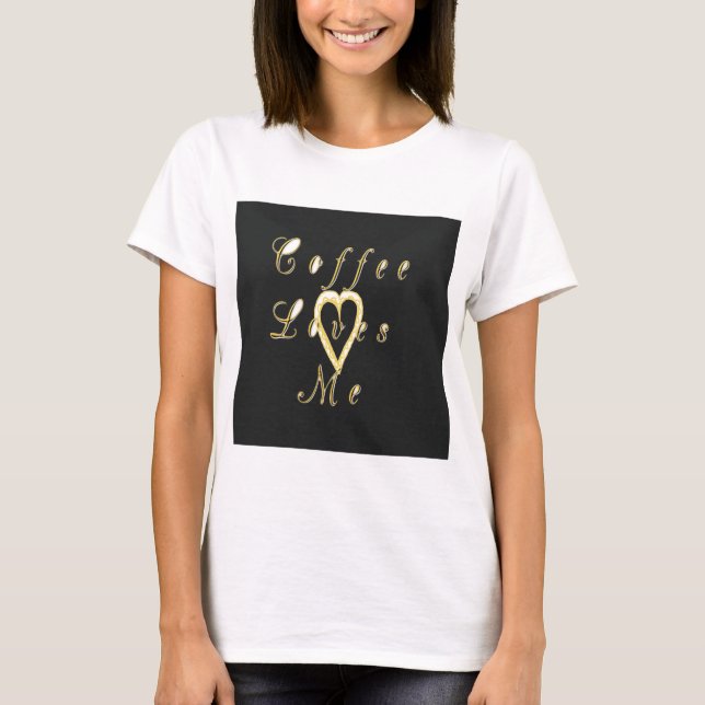 Creamy Coffee Älskare Design Tee Shirt (Framsida)