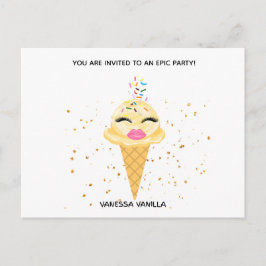 Creamy Dreamies Födelsedagsinbjudan Postkort  Inbjudan Vykort