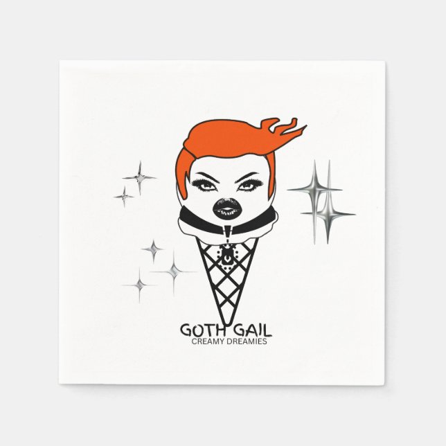 Creamy Dreamies Goth Gail dricksservetter  Pappersservett (Framsidan)