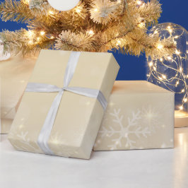 Creamy Golden jul Snöflingor Presentpapper