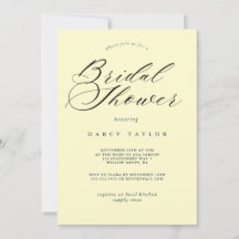 Creamy Gult Inbjudningskort för möhippan