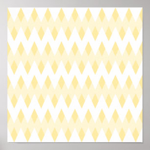 Creamy Gult Zigzag Mönster med diamantformer. Poster