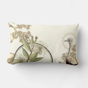 Creamy Ivory Artistic Botanical Blommigt Design Lumbarkudde