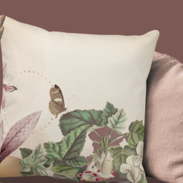 Creamy Ivory Botanical Cat's Klo Butterfly Kudde