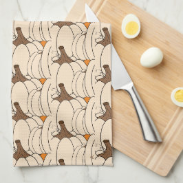 Creamy Pumpkin Patch Mönster Fall Kitchen Towel Kökshandduk