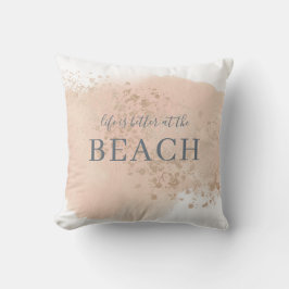 Creamy Rosa Blue och Guld Beach Kudde