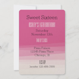 Creamy Rosa Ombre Watercolor Sweet sixteen Inbjudningar
