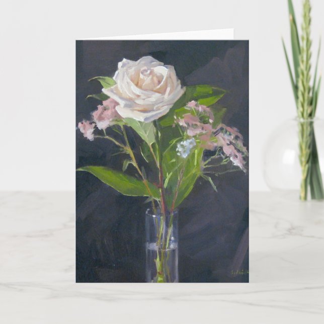 "Creamy Rose" konstkort tom välkomstkort Kort (Framsida)
