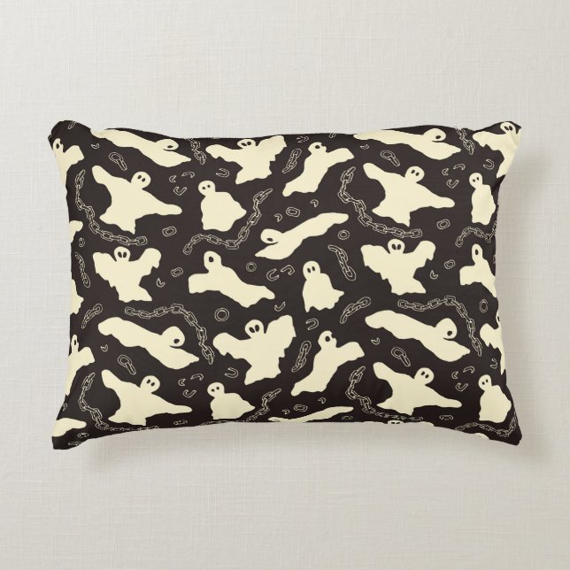 Creamy Spöken - Halloween mönster. Prydnadskudde (Framsidan)