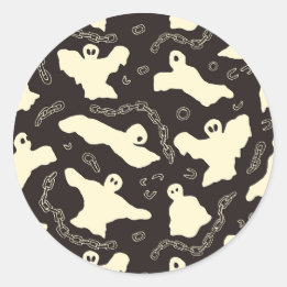 Creamy Spöken - Halloween mönster. Runt Klistermärke