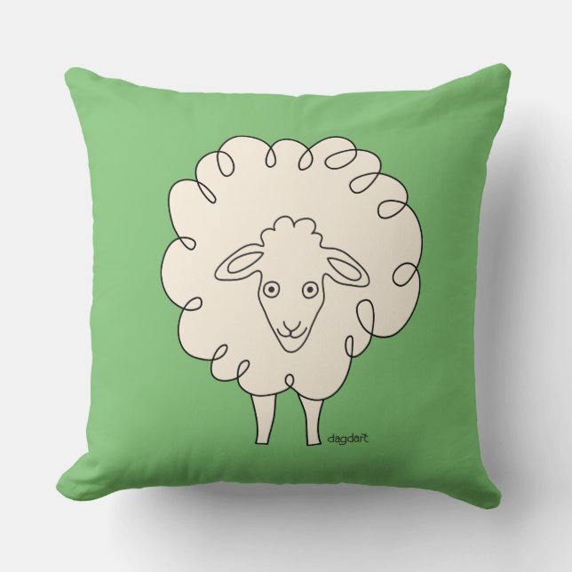 Creamy Whimsical Sheep Dekorativ kudde (Framsida)