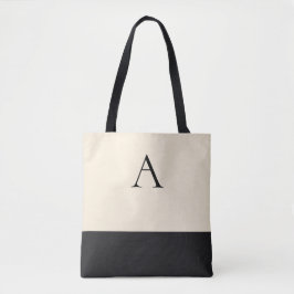 CREAMY WHITE and Black 1 Brev Monogram Tygkasse