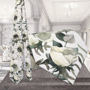 Creamy White Anemones Grönt Eucalyptus Bröllop Slips