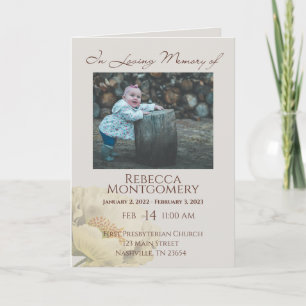 Creamy White-Blommigtar, upplagt begravningsprogra Program